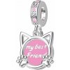 Strieborný Prívesok S925 Mačka Najlepší Priateľ