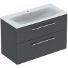 Geberit Selnova Square Umývadlová skrinka 64x99x48 cm, s umývadlom, 2 zásuvky, lávová mat 501.245.00.1