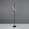 Trio Lighting LED stojacia lampa Fiato, 3 svetlá, matná čierna, kov, stmievač - 452010317