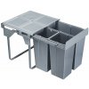 Wireli Výsuvný odpadkový 3-kôš Komfort + set pre úchyt dvierok