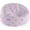 Sablio Sedací vak Cocoon Ružové srdce - 115 x 75 x 45 cm