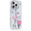 AppleMix Kryt pre Apple iPhone 16 Pro - plastový / gumový - priehľadný - flamingo