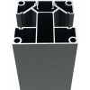 Set hliníkového plotového stĺpika 70 × 70 mm – 2,5 m – Antracit RAL 7016 – pre výplne 20 mm široké