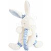 Doudou et Compagnie Paris hračka s úchytom na cumlík králiček 15 cm modrý