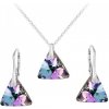 Strieborná súprava Triangle - Swarovski elements fialové Vitrail Light 12mm