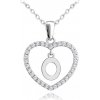 Minet Strieborný náhrdelník písmeno v srdiečku 