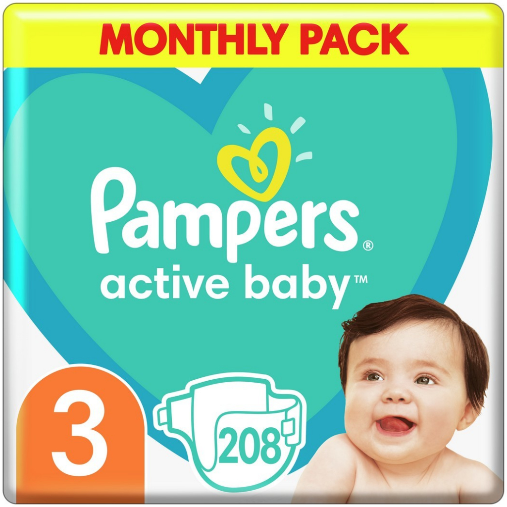 Pampers Active Baby 3 208 ks od 41,49 € - Heureka.sk