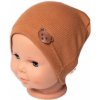 Baby Nellys Rebrovaná čiapka Macko - hnedá Velikost koj. oblečení: 92/98 (18-36m)