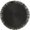 Eurofirany Okrúhle pletené prestieranie BOHO 1 so strapcami čierna Polyester UNI