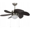 Stropný ventilátor s lampou, 76 cm, tmavohnedý