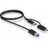 Icy Box IB-CB032 USB 3.2 B na USB-C/USB-A, 1m, černý