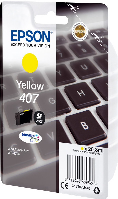 Epson 407 Yellow - originálny