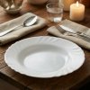 Hlboký sklenený jedálenský tanier BORMIOLI ROCCO EBRO BIELY 23 cm
