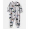 CARTER'S Overal na zips fleece Sleep & Play grey Truck chlapec