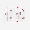 Goldea prestieranie 100% bavlnené plátno červené srdiečka na bielom 2ks 30x40 cm