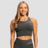 GymBeam Dámsky športový top BEAT Charcoal XL