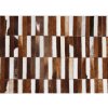 Kondela Luxusný kožený koberec, hnedá/biela, patchwork, 201x300, KOŽA TYP 5