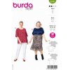 Strih Burda 6105 - Tričko s volánom pre plnoštíhle (v angličtine)