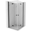 Mexen Mist-F Duo, skladací sprchový kút 90 x 90 cm, číre sklo, čierny profil, 8A6-090L-090P-70-00
