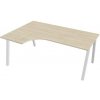 Hobis Pracovný stôl UNI A, ergo, pravý, 180x75,5x120 cm, agát/biela