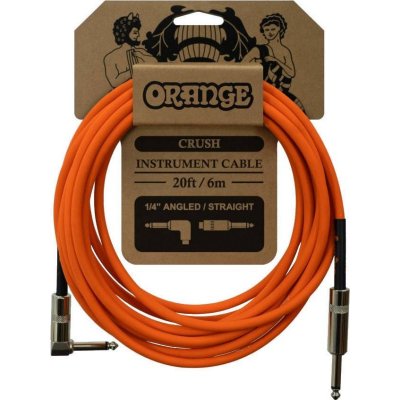 Orange Crush 20ft Instrument Cable Angled to Straight