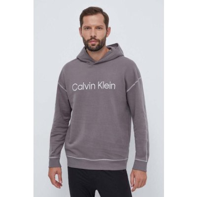 Calvin Klein Underwear šedá s kapucňou, s nášivkou 000NM2484E