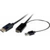 Roline HDMI / DisplayPort / USB prepojovací kábel Konektor DisplayPort, Zástrčka HDMI-A, USB-A zástrčka 1.00 m čierna 11.04.5991 tienený HDMI kábel; 11.04.5991