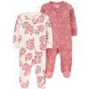 CARTER'S Overal na zips Sleep&Play Pink/Ivory Floral dievča 2ks 3m/ veľ. 62 1R067410_3M