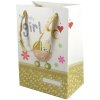 Darčeková taška New Baby girl 19 x 28 Farba: Zlatá, Veľkosť: Neurčená
