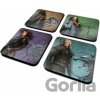 CurePink Tácky pod sklenice NetflixThe WitcherZaklínač Legendary balení 4 ks10x10cm