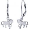 Stříbrné náušnice visací kůň Ciff