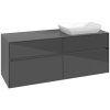 VILLEROY & BOCH Collaro závesná skrinka pod umývadlo na dosku (umývadlo vpravo), 4 zásuvky, 1400 x 500 x 548 mm, Glossy Grey, C11800FP