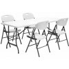 MultiGarden Cateringový skladací set- stôl + 4 stoličky, HDPE biely MultiGarden