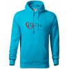 Nemecký ovčiak ekg - Mikina pánska Cape s kapucňou - 4XL ( Svetlý tyrkys )