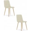 Set dvoch jedálenských stoličiek KARA zamat svetlobéžový (naturálne nohy) 2 ks