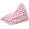 Sablio Sedací vak Ružovo-biele kosoštvorce: 150x80 cm