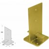 DOMAX PUW zaskrutkovacia pätka stĺpika typu T Galvanické pozinkovanie nažlto (ZNZ) PUW 140 - 140 x 41 x 250 x 8 mm (1 ks)