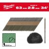 Milwaukee 4932492600 Páskované rámové hřebíky s D-hlavou 34°, 63 mm RS/B/SC1 (2 200 ks)