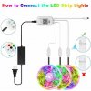YWXLight 15m SMD5050 RGB LED pásik, sada odolná voči pádu s diaľkovým ovládaním, adaptérom, ovládačom (SMD 5050)