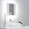 Kúpeľňová skrinka s LED a zrkadlom, biela 40x12x45 cm, akryl-ForU-804948