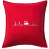 Ekg lokomotíva - Vankúš 50x50 - 50x50 - Vrátane výplne ( Červená )