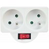Solight rozbočovač, 2x 10 A, biely, vypínač P97
