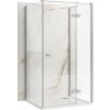 Rea Atlas, sprchovací kút 90 (dvere) x 90 (stena), ľavá strana, 6mm číre sklo, chrómový profil, KPL-K4860