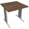 Hobis Rokovací stôl Flex, 80x75,5x80 cm, orech/kov