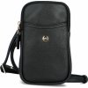 Malá dámska kožená crossbody kabelka čierna - Hexagona Liviera čierna