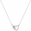 JVD SVLN0436XH2BI45 - Strieborný náhrdelník srdiečko s krížikom a zirkónmi