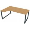 Pracovný stôl UNI O, ergo, pravý, 180x75,5x120 cm, buk/čierna