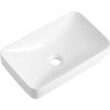 CERANO - Umývadlo keramické Kiana - polozápustné a na dosku - biela lesklá - 50x31 cm