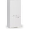 Kancelárska policová skriňa PRIMO WHITE, polené dvere, 800 x 500 x 1781 mm, biela