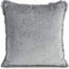 Plyšová obliečka na vankúš ADIA zo ženilkovej nite zdobená jemnými strapcami - strieborná